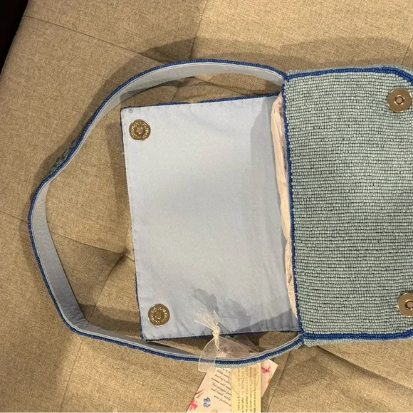 Viral Blue Beaded Sardine Bag - Picture 5 of 6